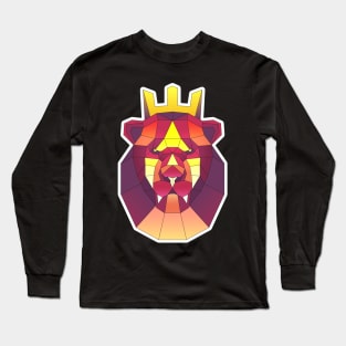 Lion king minimalistic sticker mosaic cool saturated Long Sleeve T-Shirt